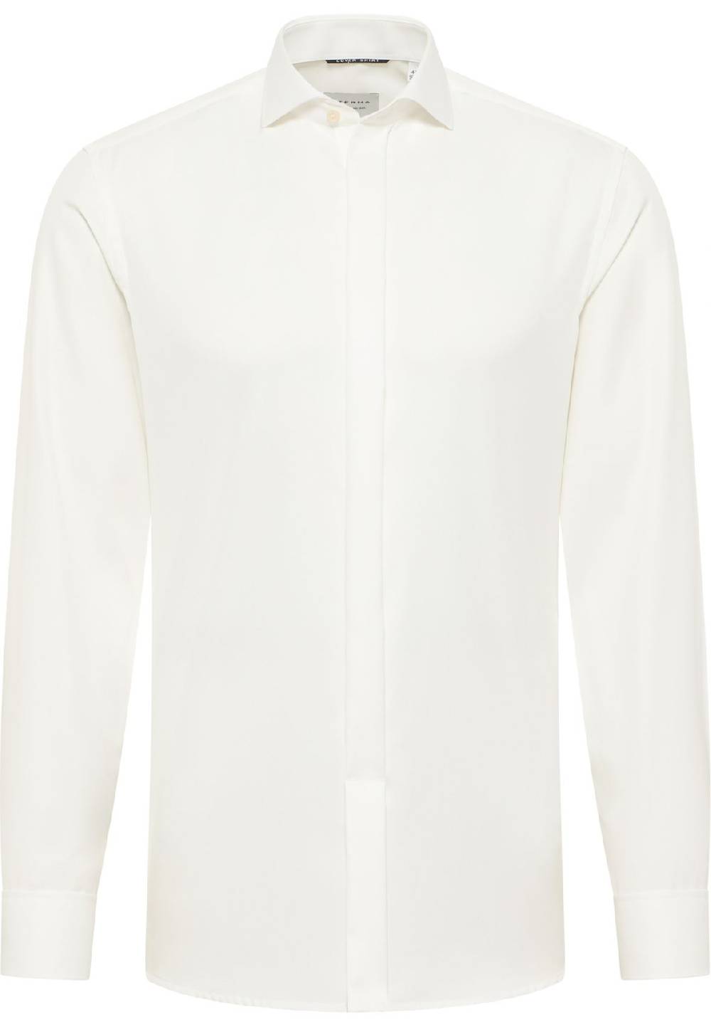 Eterna Camicia elegante eterna beige slim fit polso doppio abbottonatura coperta Fino Al -60%