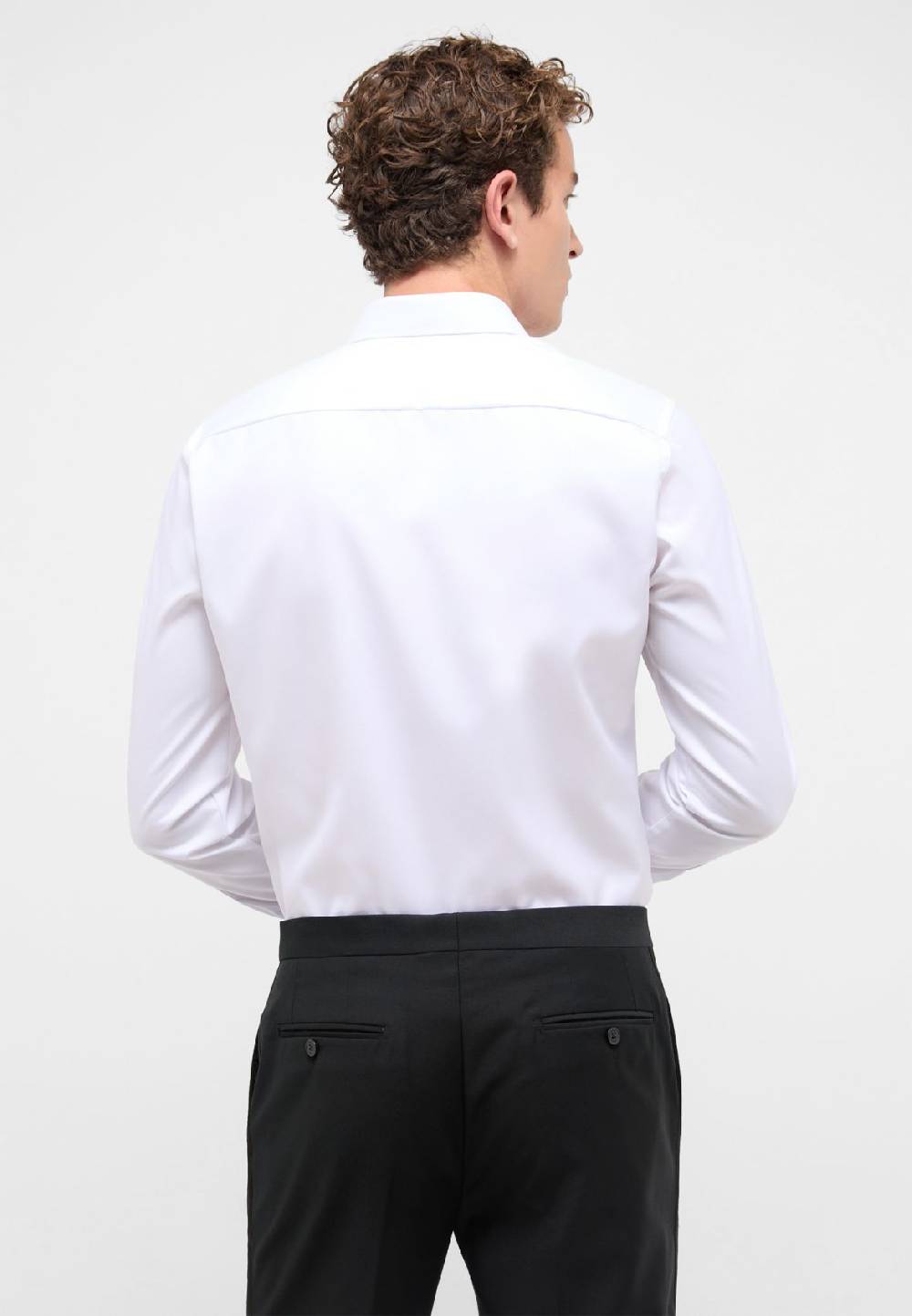 Eterna Camicia elegante eterna bianca slim fit polso doppio abbottonatura coperta Shopping Online