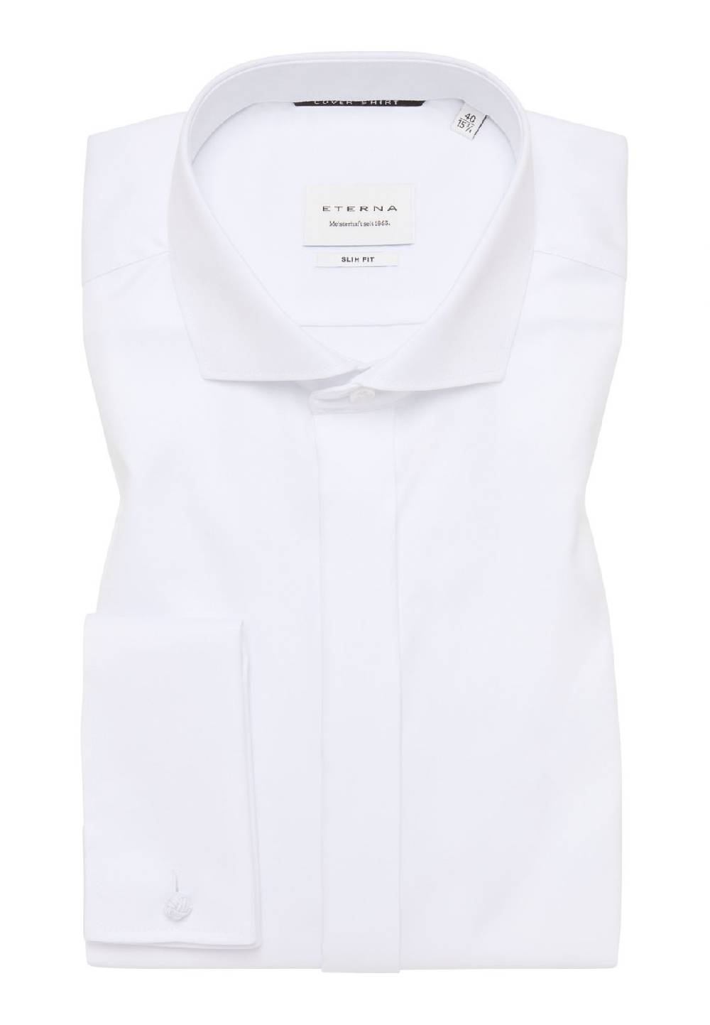 Eterna Camicia elegante eterna bianca slim fit polso doppio abbottonatura coperta Shopping Online