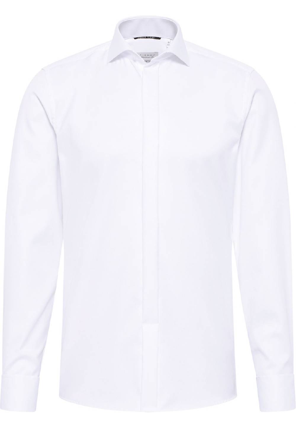 Eterna Camicia elegante eterna bianca slim fit polso doppio abbottonatura coperta Shopping Online