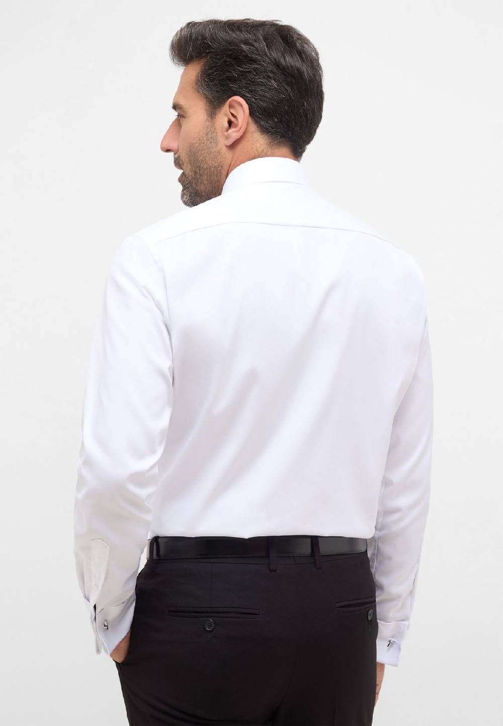 Eterna Camicia elegante eterna bianca modern fit polso doppio abbottonatura coperta Prezzo Ridotto