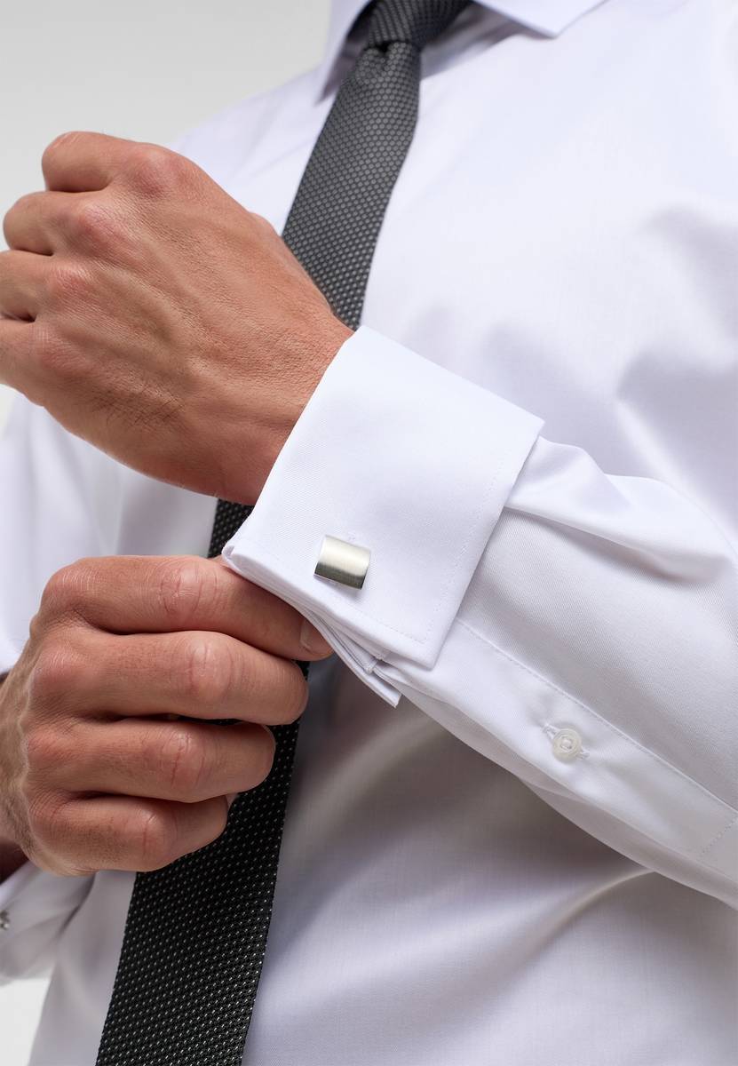 Eterna Camicia elegante eterna bianca slim fit con polso doppio Sottocosto