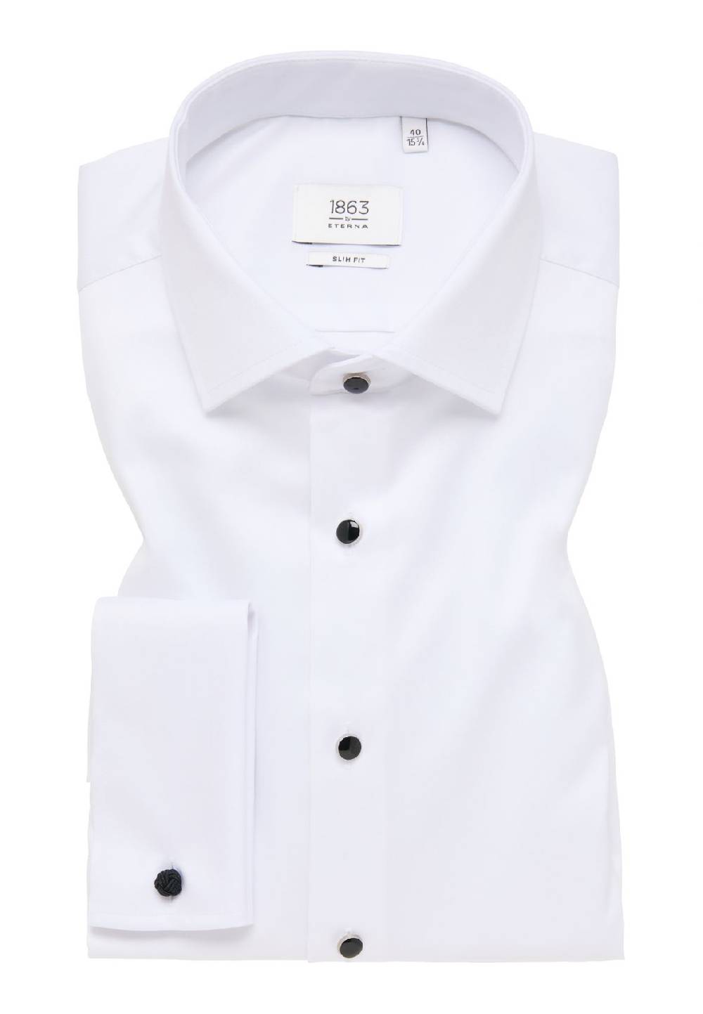 Eterna Camicia elegante eterna bianca slim fit con polso doppio Sottocosto