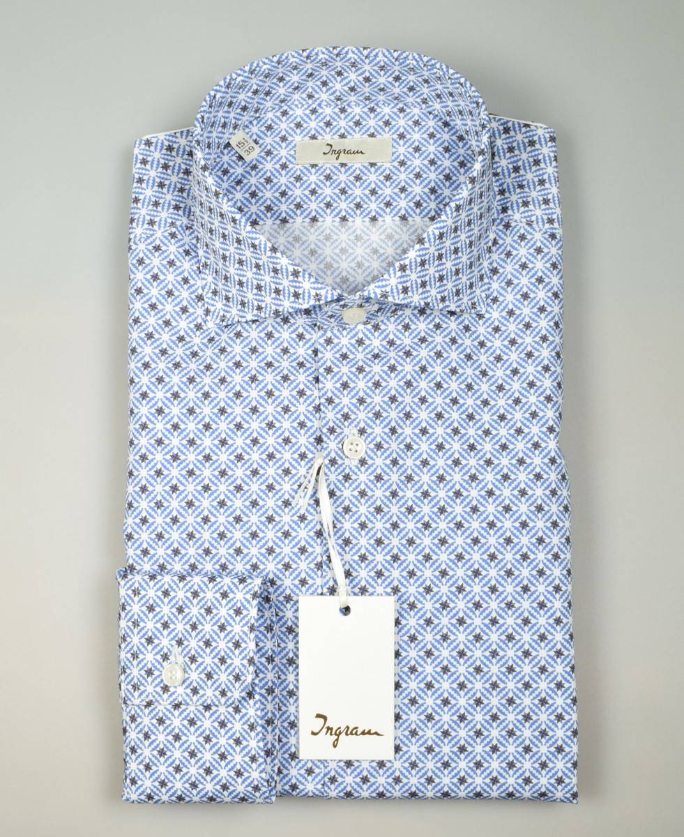 Ingram Camicia ingram in cotone stampato slim fit Sconto