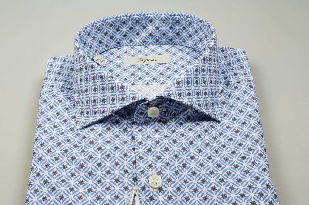 Ingram Camicia ingram in cotone stampato slim fit Sconto