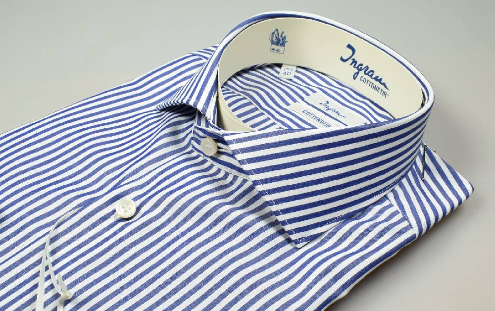 Ingram Camicia ingram no stiro a righe azzurro slim fit Economico