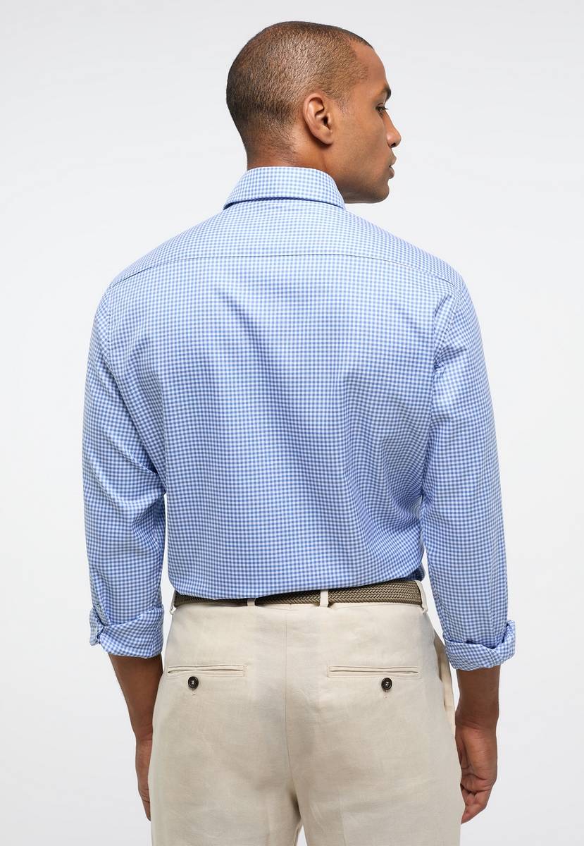 Eterna Camicia a quadretti azzurro eterna modern fit collo button-down Online