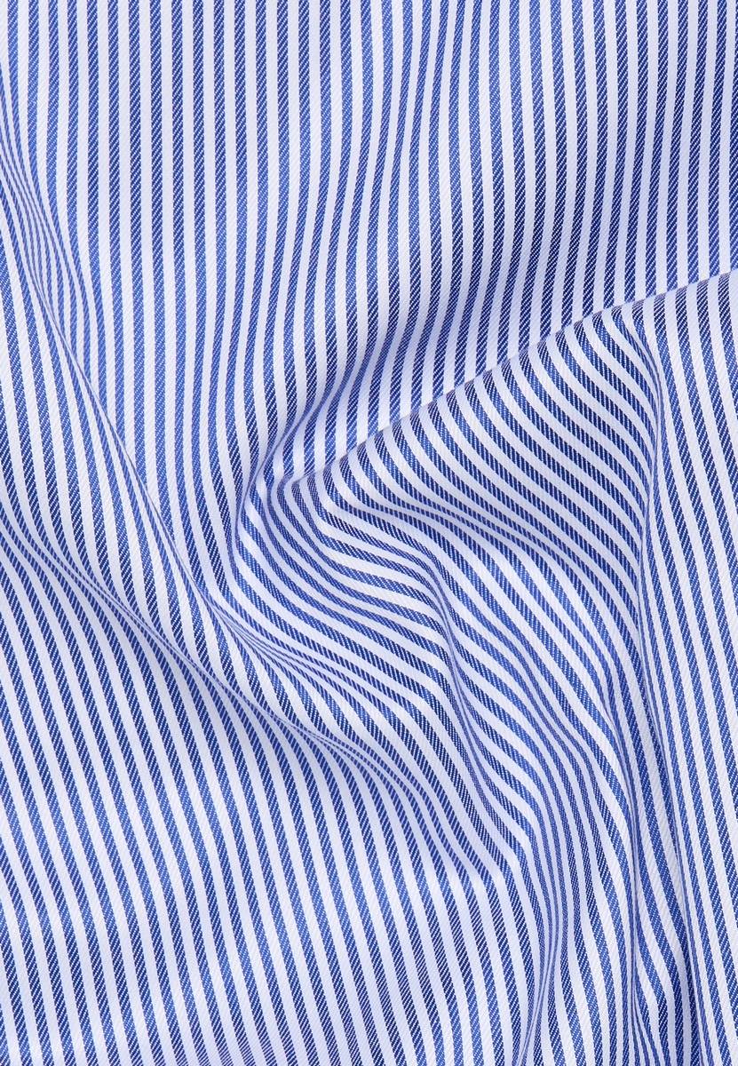 Eterna Camicia a righe azzurro eterna slim fit collo alla francese In Vendita