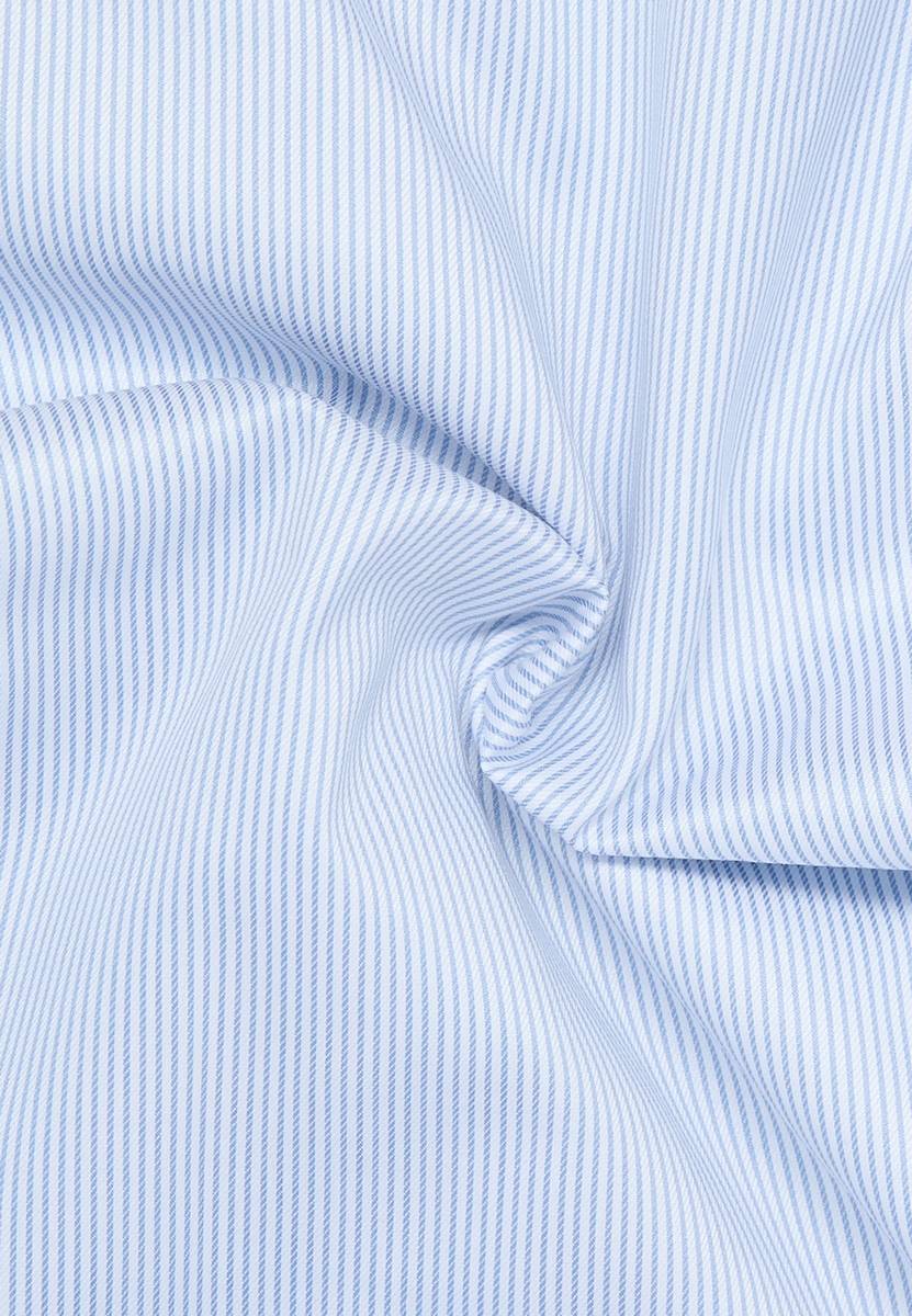 Eterna Camicia a righe celeste eterna slim fit in cotone twill no stiro Vendita Calda