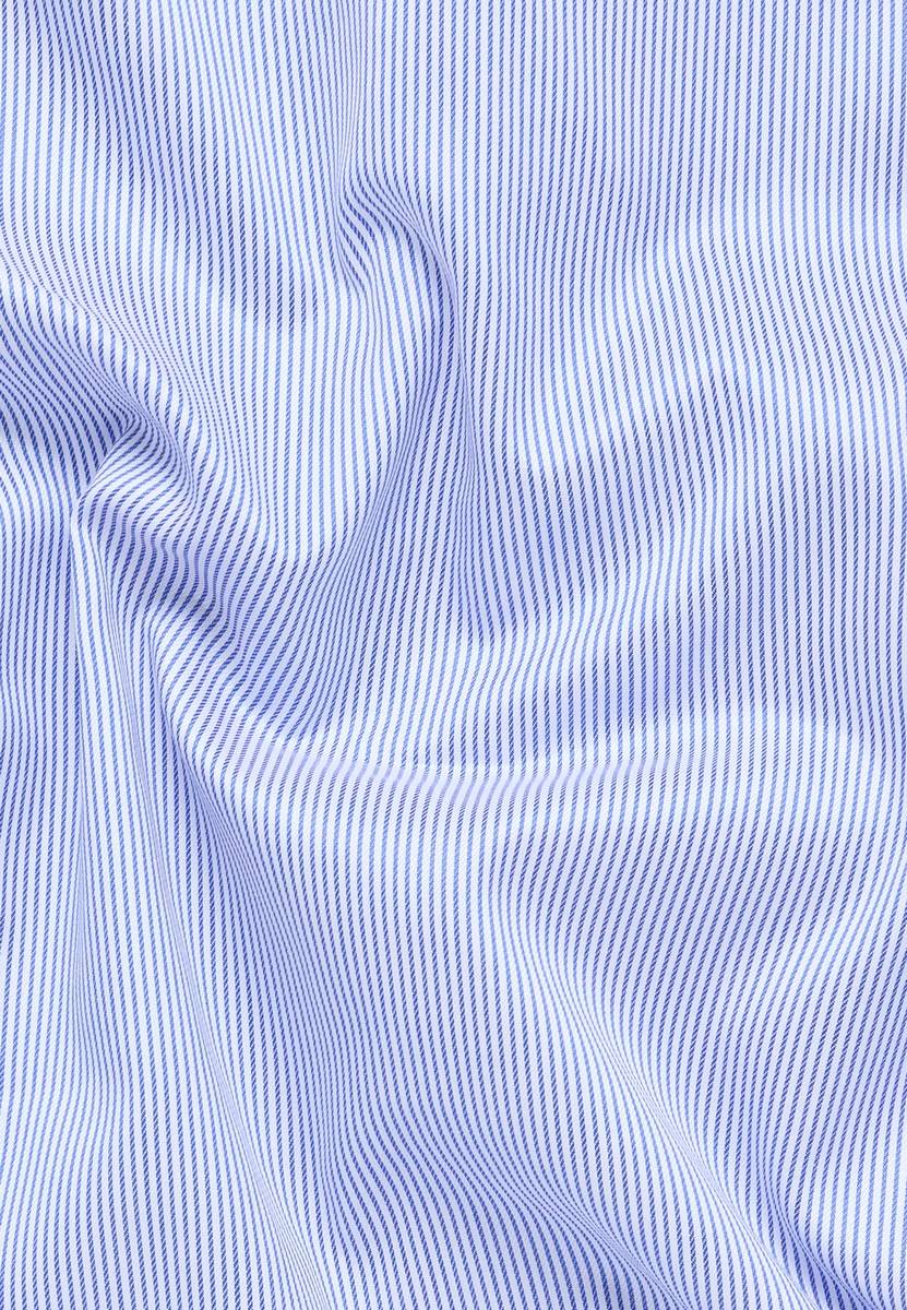 Eterna Camicia a righe azzurro eterna slim fit in cotone twill no stiro Vendita Economica