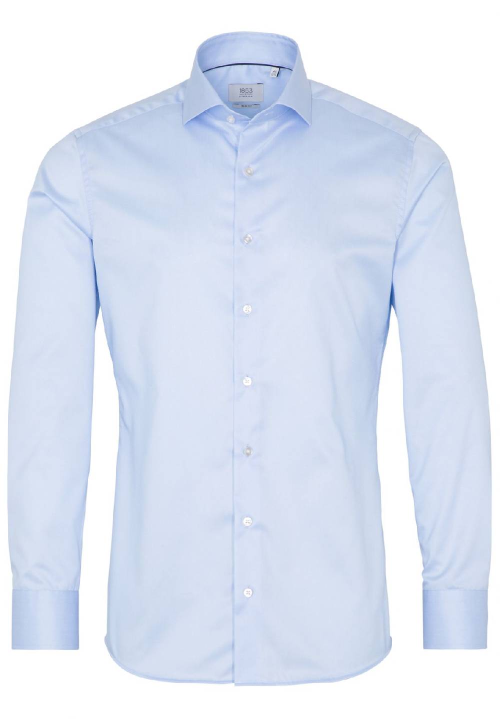 Eterna Camicia celeste eterna slim fit in cotone twill no stiro Negozio