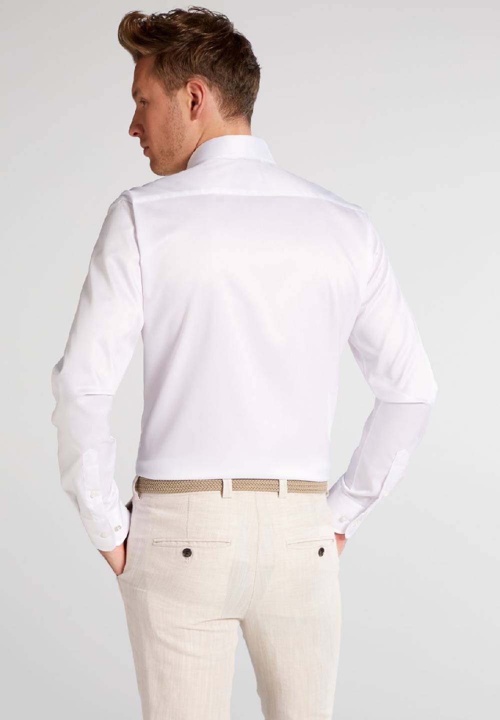 Eterna Camicia bianca eterna slim fit in cotone twill no stiro Nuova