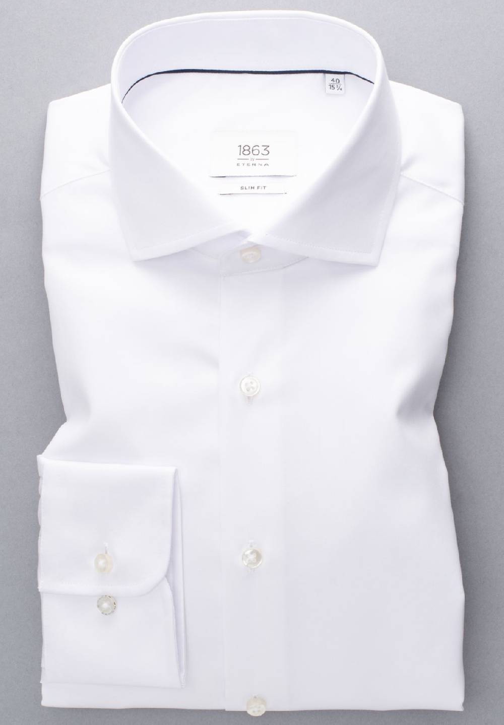 Eterna Camicia bianca eterna slim fit in cotone twill no stiro Nuova