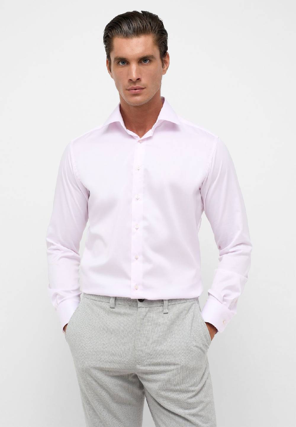 Eterna Camicia rosa eterna modern fit in cotone twill no stiro Negozio online di fabbrica