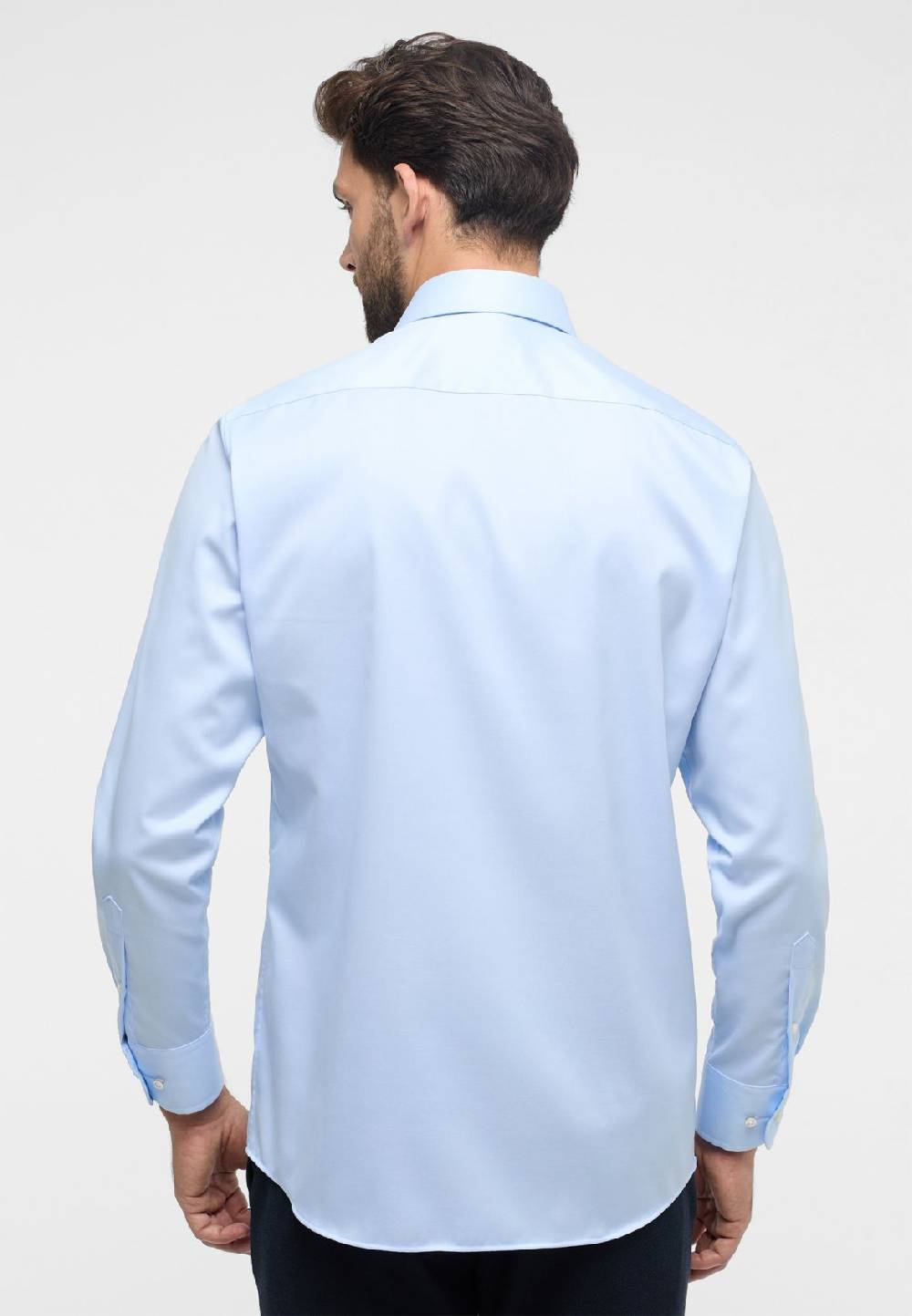 Eterna Camicia celeste eterna modern fit in cotone twill no stiro Prezzo di fabbrica