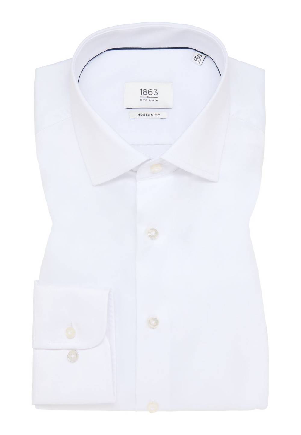 Eterna Camicia bianca eterna modern fit in cotone twill no stiro Offerta speciale