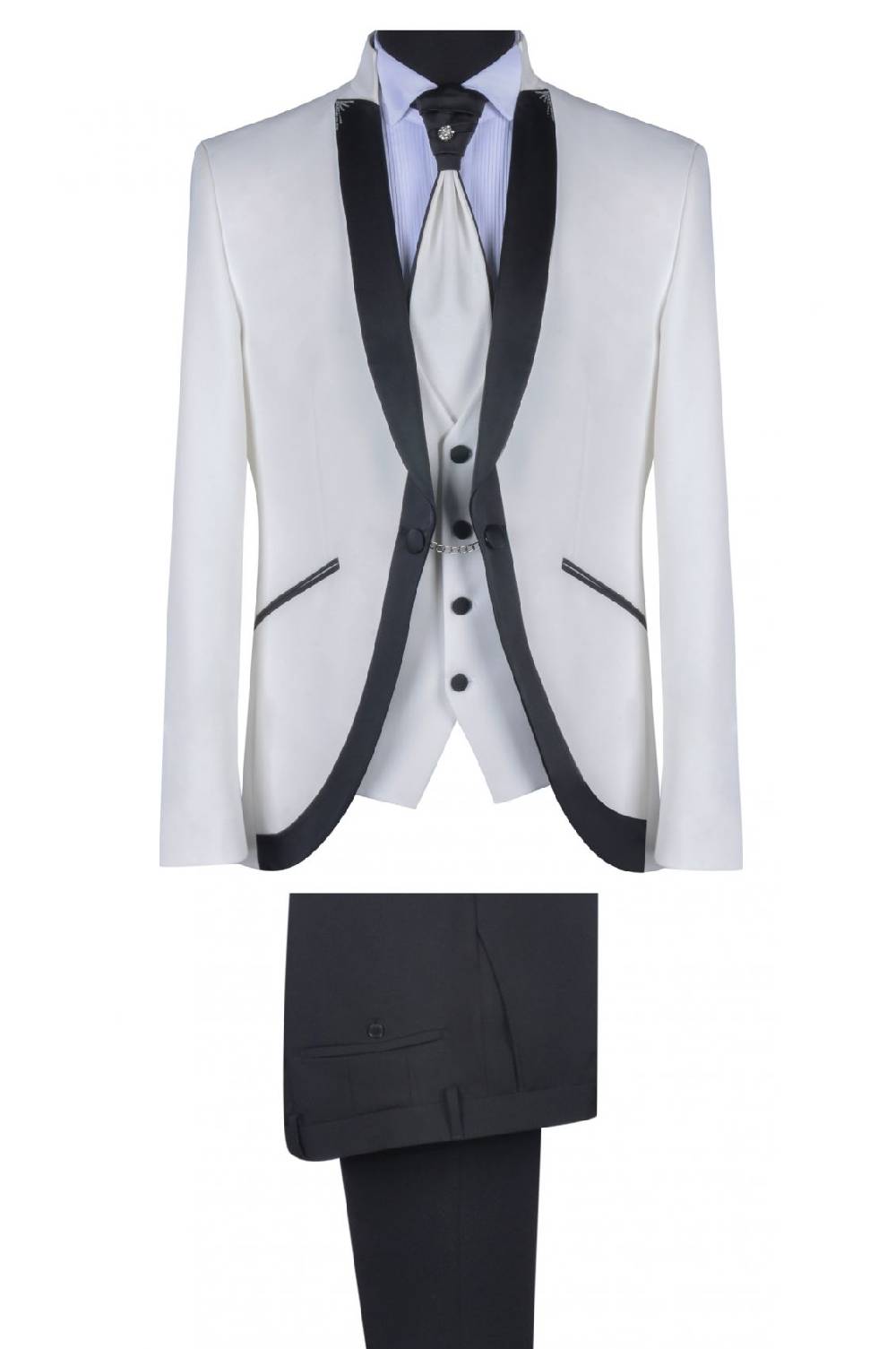 Baggi Abito da sposo baggi cerimonia ecru slim fit Offerta Pasqua