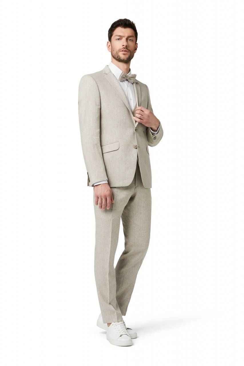Digel Abito digel stile vintage slim fit beige in misto lino Online Outlet