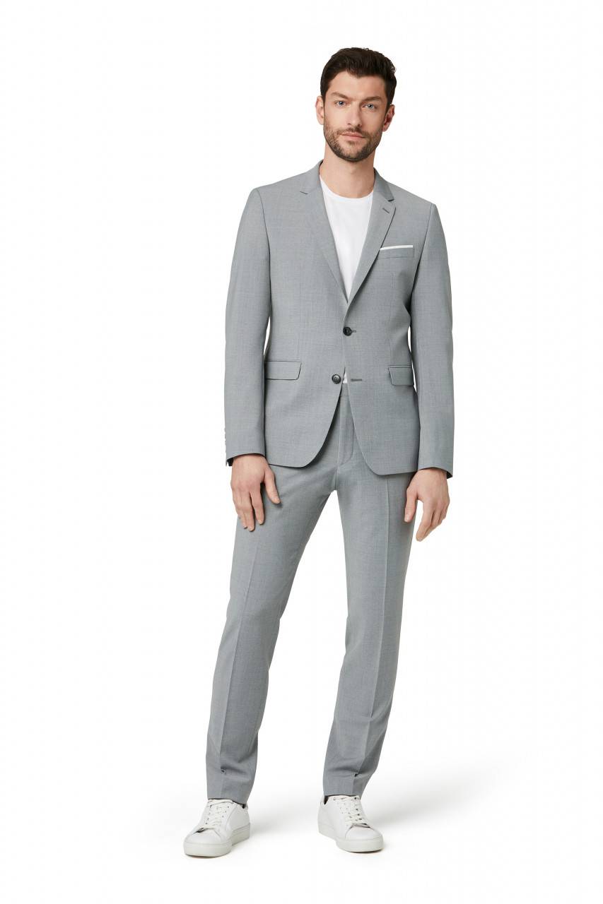 Digel Abito slim fit digel grigio chiaro misto lana bi-stretch Offerta temporanea