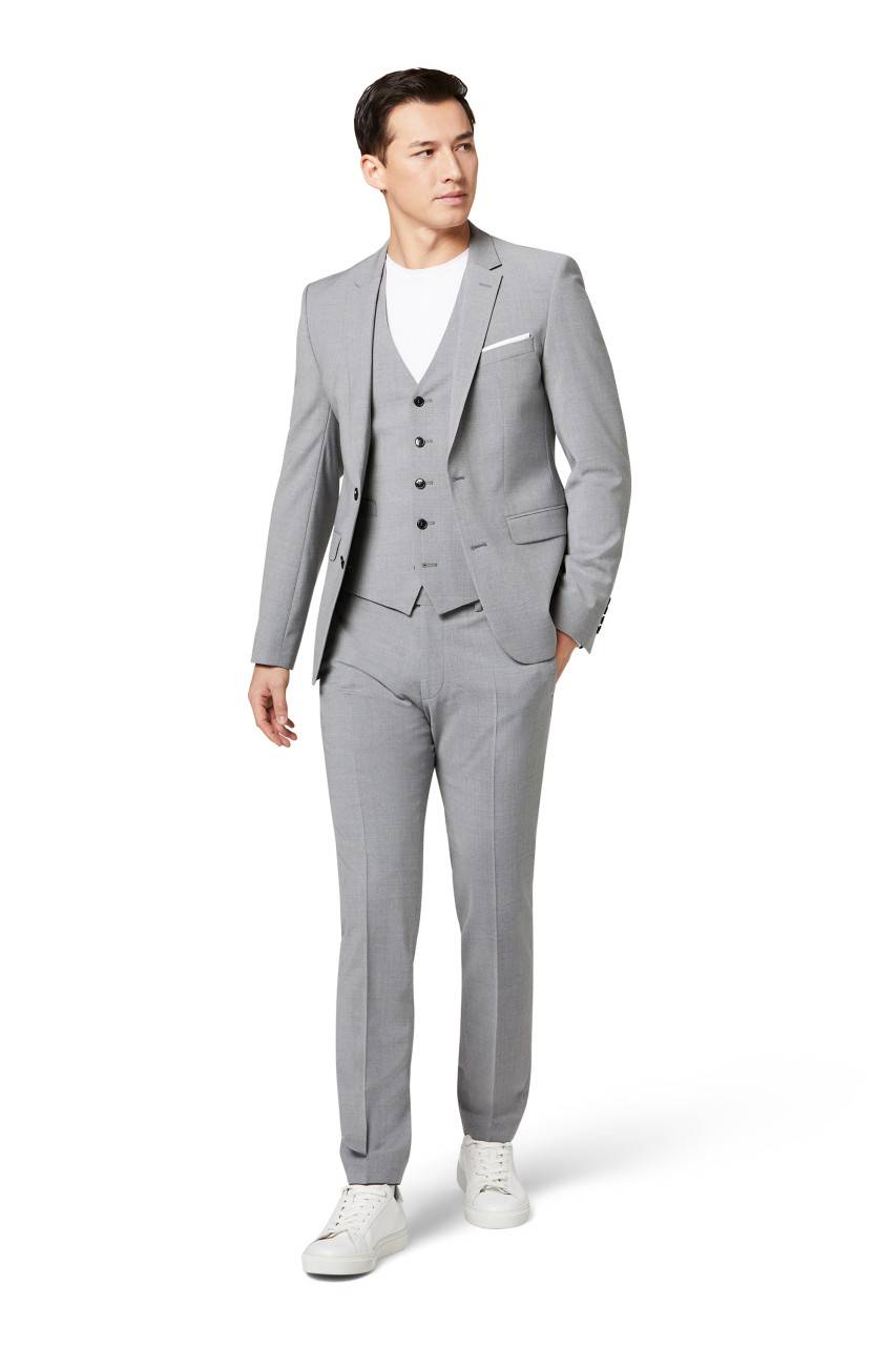 Digel Abito slim fit digel grigio chiaro misto lana bi-stretch Offerta temporanea