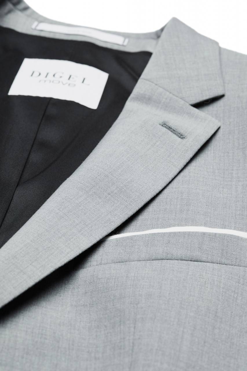 Digel Abito slim fit digel grigio chiaro misto lana bi-stretch Offerta temporanea