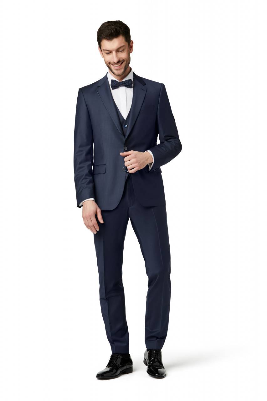 Digel Abito elegante digel blu marine con panciotto drop quattro corto Nuovi prodotti