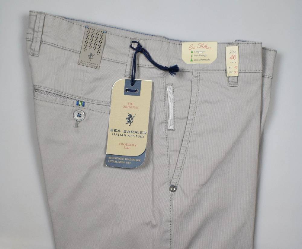 Sea Barrier Pantalone grigio chiaro sea barrier cotone piquet stretch stone wash Promozione temporanea
