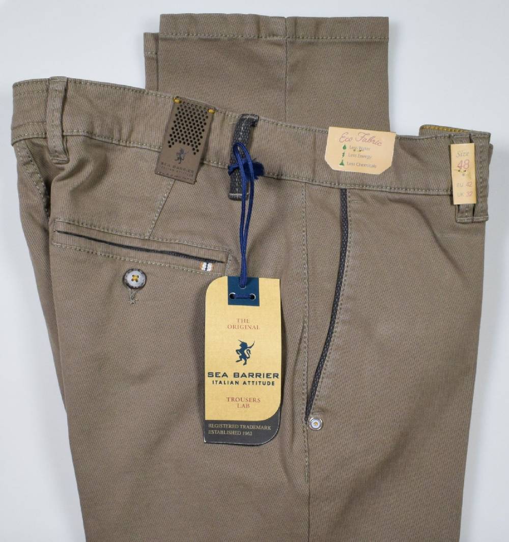 Sea Barrier Pantalone tortora sea barrier tricotina stretch regular fit