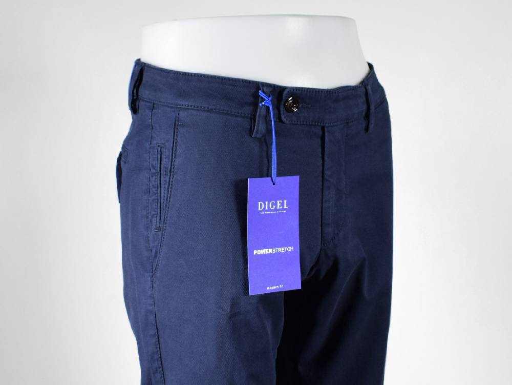 Digel Pantalone blu digel in cotone lavato stretch modern fit 50% di sconto con spedizione gratuita