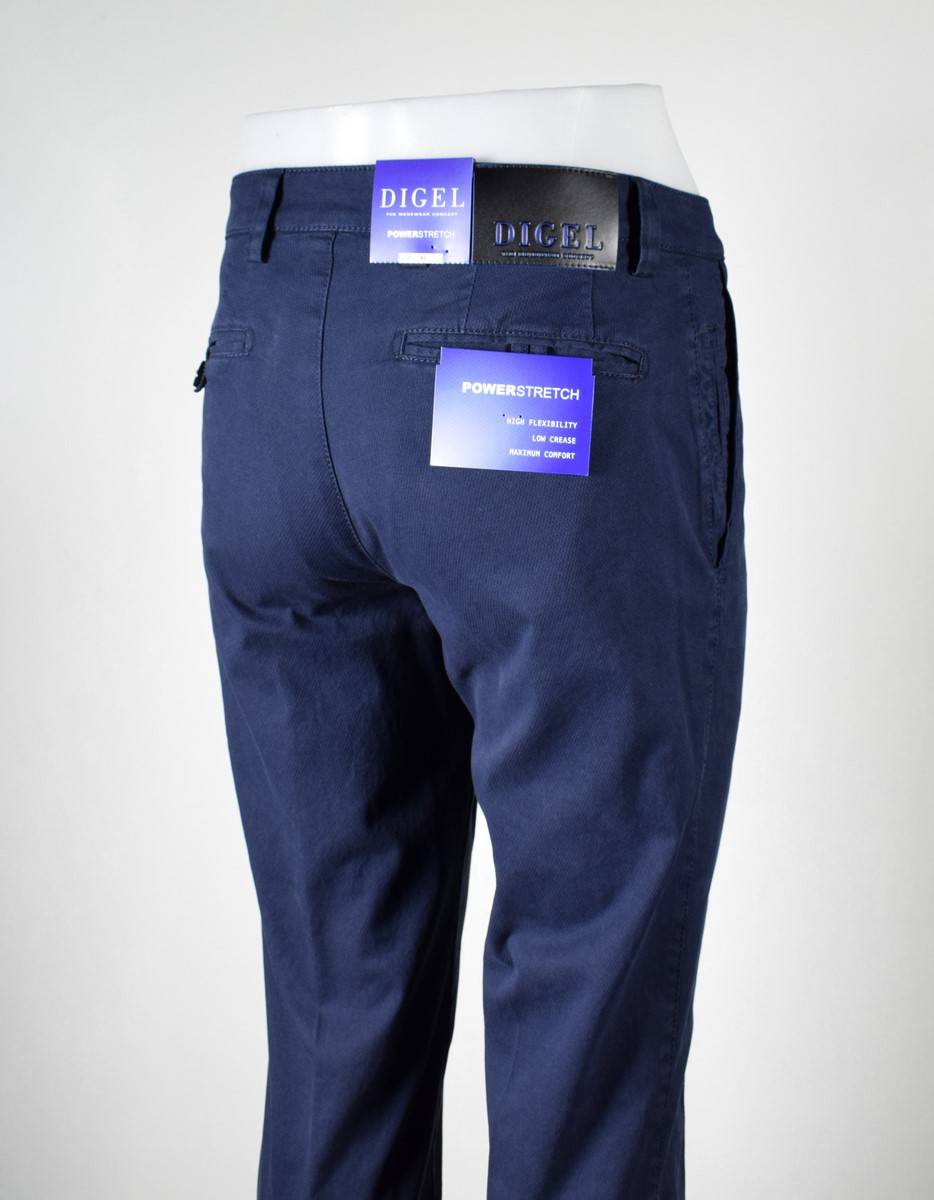 Digel Pantalone blu digel in cotone lavato stretch modern fit 50% di sconto con spedizione gratuita