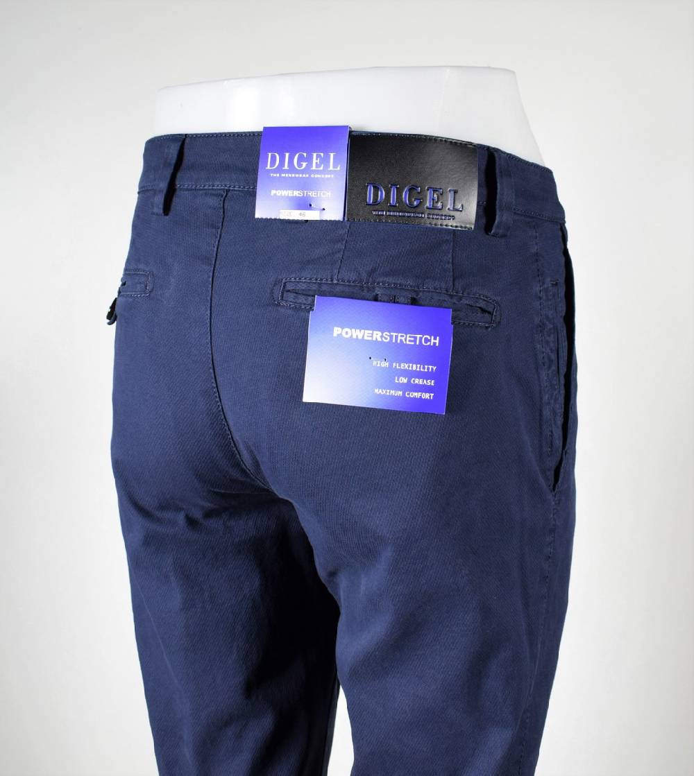 Digel Pantalone blu digel in cotone lavato stretch modern fit 50% di sconto con spedizione gratuita
