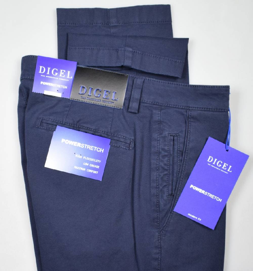 Digel Pantalone blu digel in cotone lavato stretch modern fit 50% di sconto con spedizione gratuita