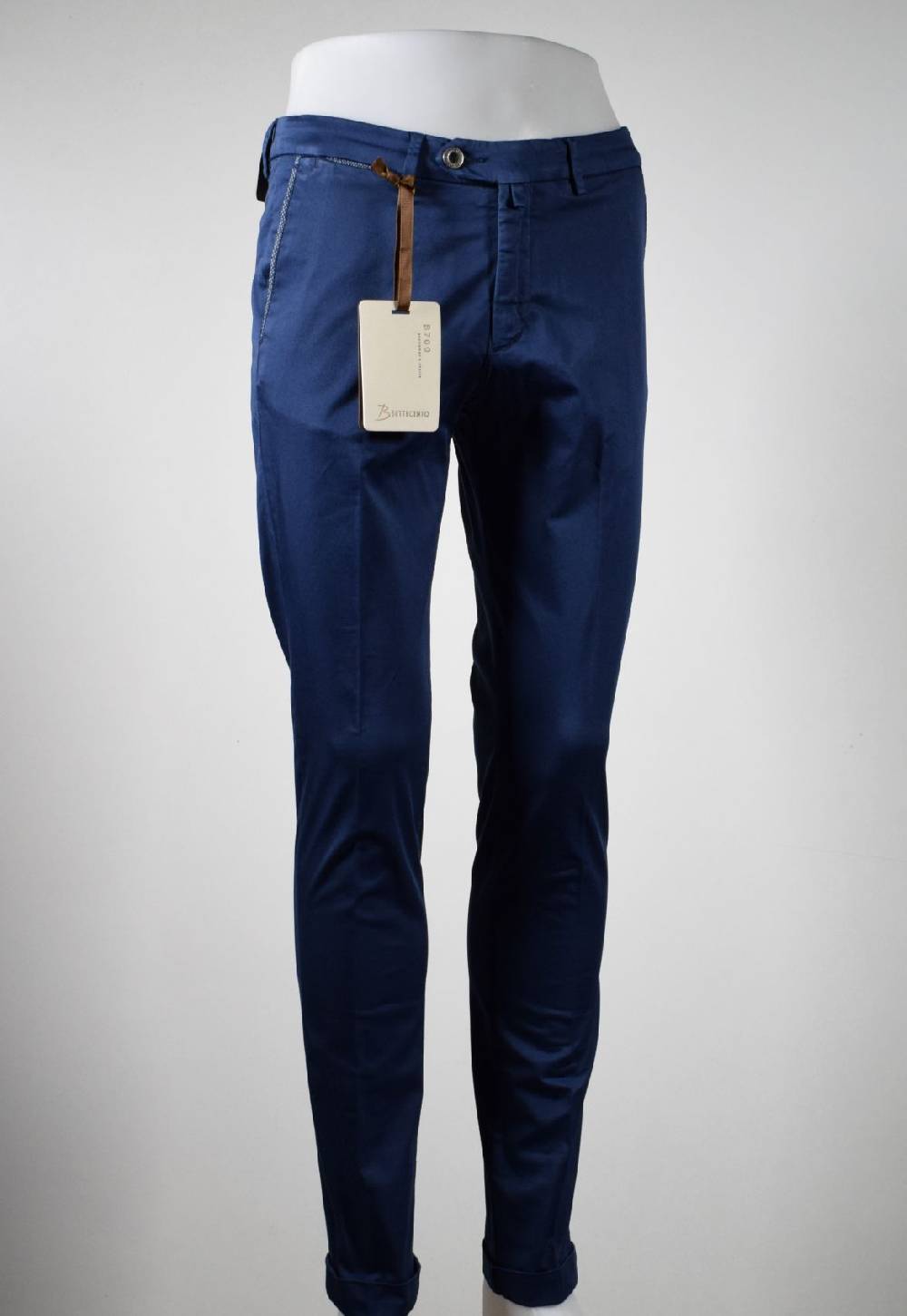 B Settecento Pantalone bsettecento blu scuro slim fit cotone stretch