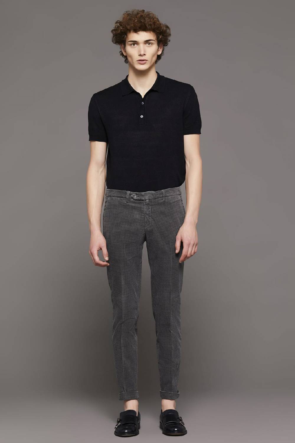 B Settecento Pantalone in velluto stampato slim fit bsettecento