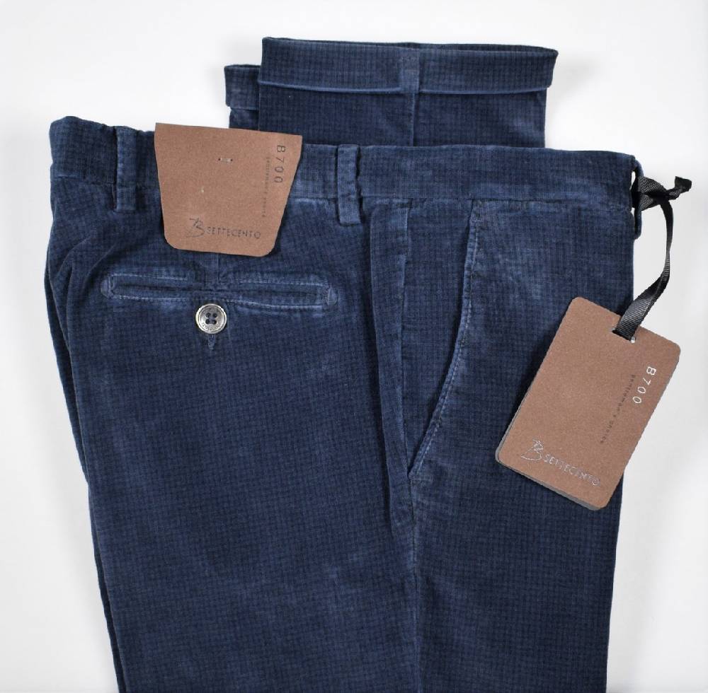 B Settecento Pantalone in velluto stampato slim fit bsettecento Black Friday Prezzi