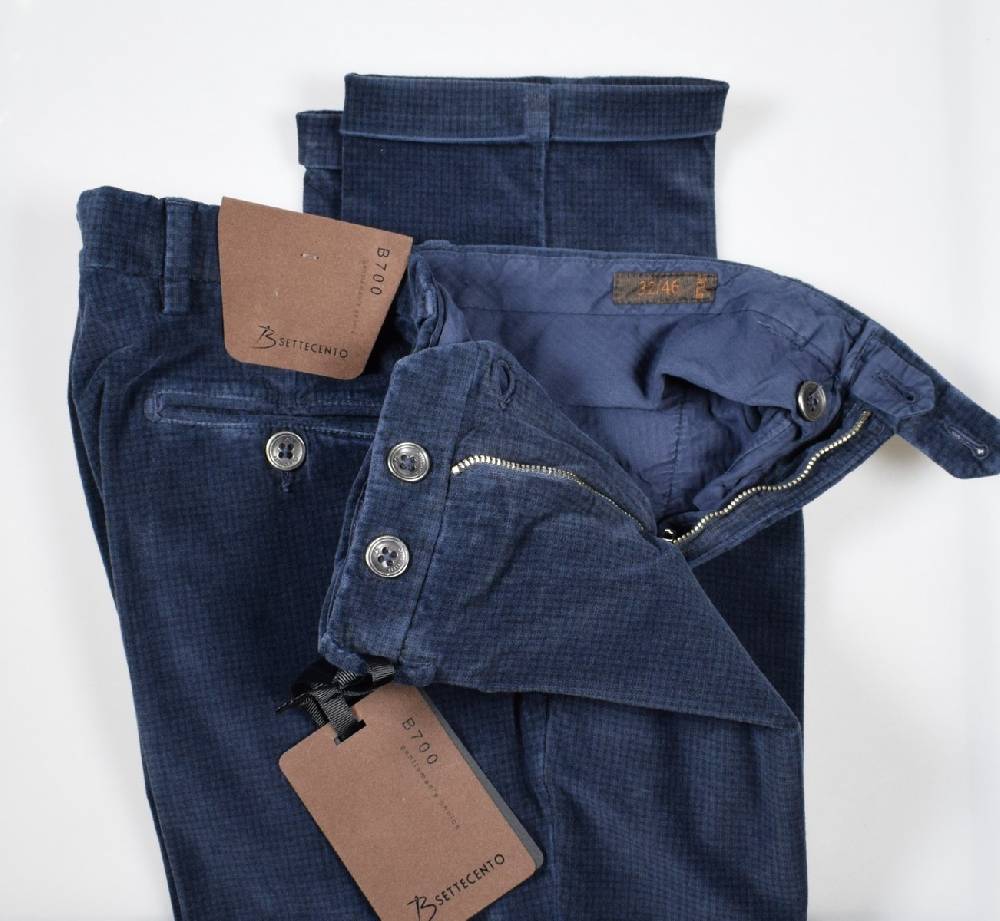 B Settecento Pantalone in velluto stampato slim fit bsettecento Black Friday Prezzi