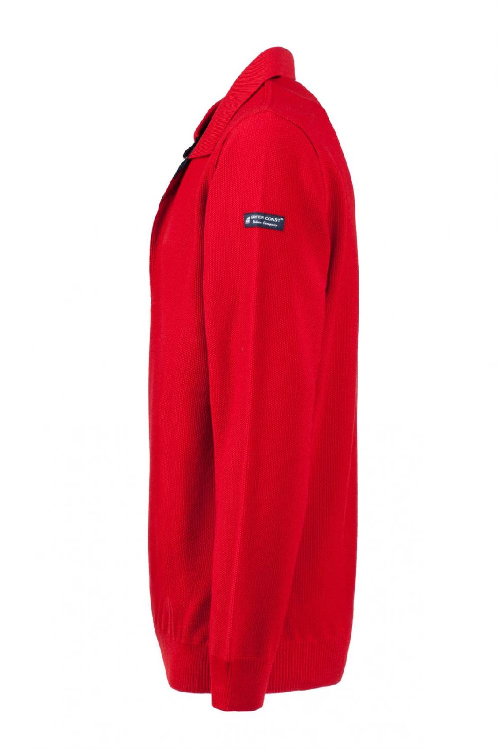 Green Coast Polo con zip green coast rossa modern fit made in italy Promozione