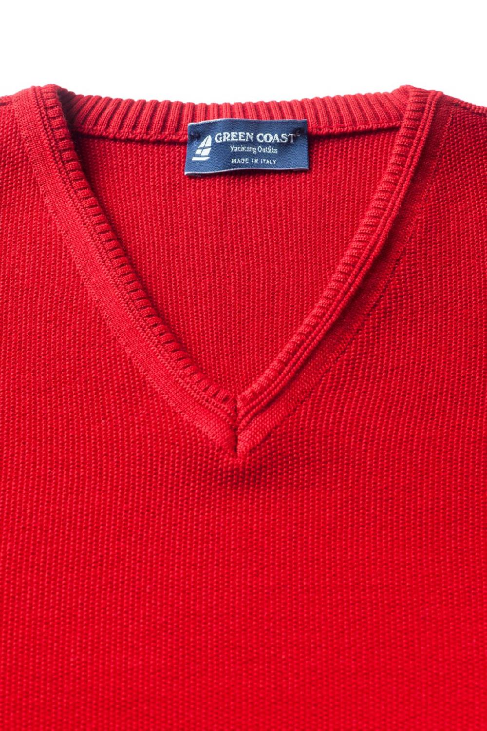 Green Coast Pullover rosso green coast modern fit made in italy Pezzi Unici