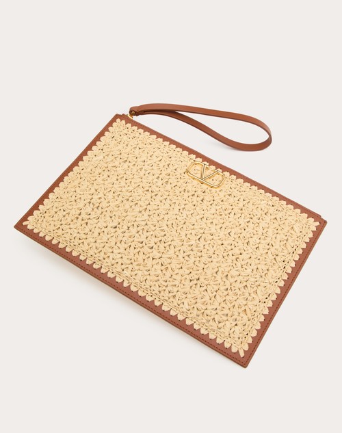 ﻿Red Valentino POCHETTE VLOGO SIGNATURE IN RAFIA Italia