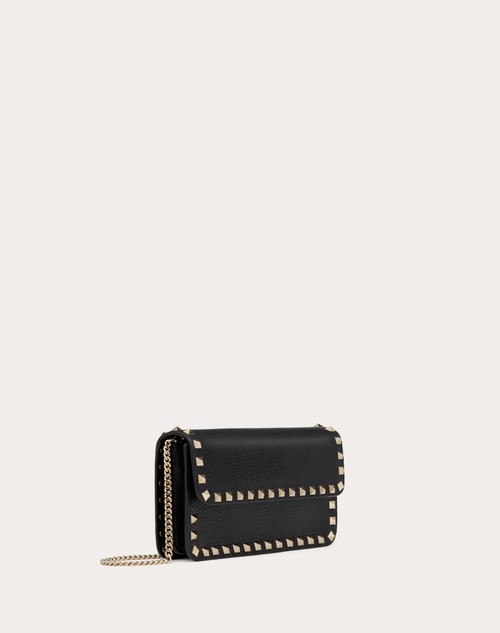 Red Valentino POUCH CON CATENA ROCKSTUD IN VITELLO GRANATO Promozione