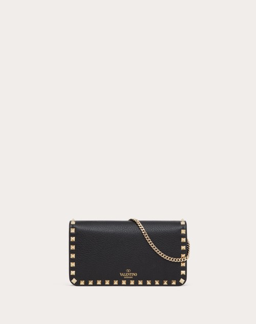 Red Valentino POUCH CON CATENA ROCKSTUD IN VITELLO GRANATO Promozione