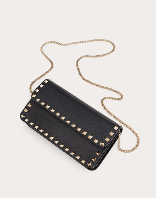 Red Valentino POUCH CON CATENA ROCKSTUD IN VITELLO GRANATO Promozione