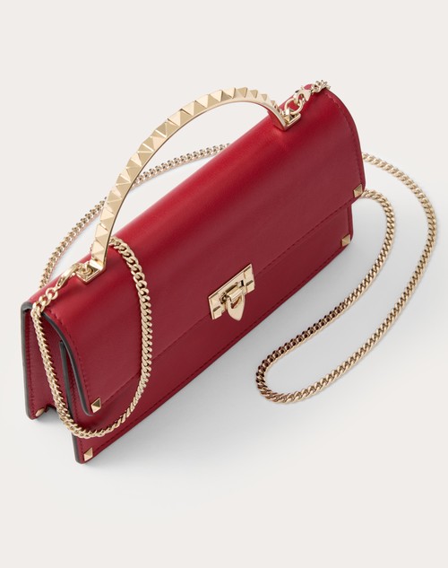 Red Valentino MINI BORSA A MANO ROCKSTUD IN VITELLO Spedizione Gratuita