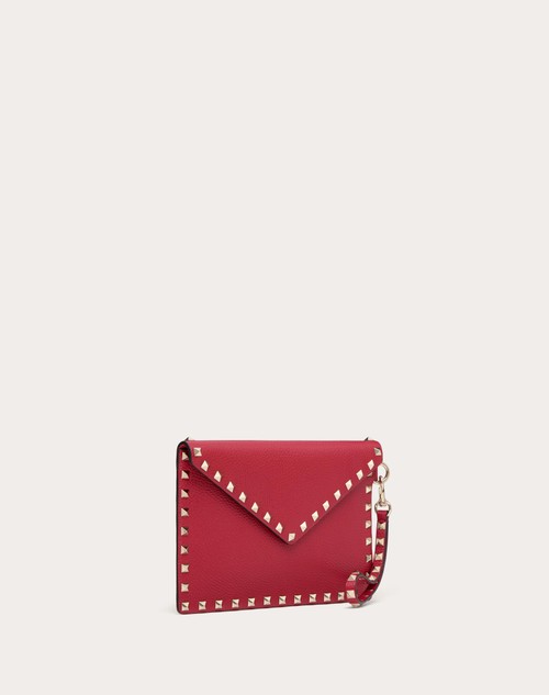 Red Valentino POUCH ROCKSTUD IN VITELLO GRANATO Qualità Garantita