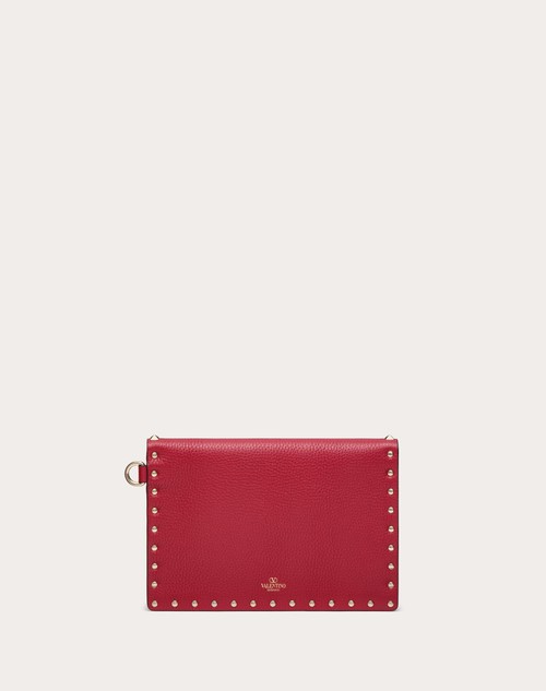 Red Valentino POUCH ROCKSTUD IN VITELLO GRANATO Qualità Garantita