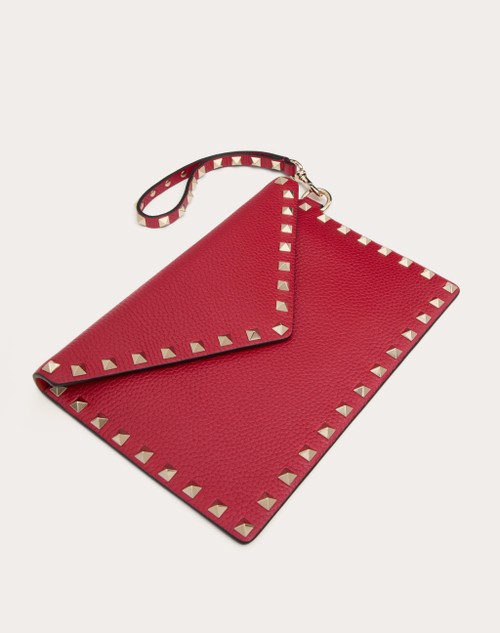 Red Valentino POUCH ROCKSTUD IN VITELLO GRANATO Qualità Garantita