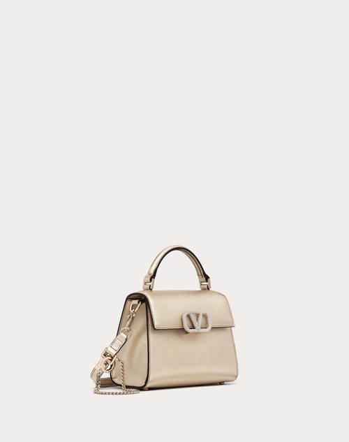 Red Valentino BORSA A MANO MINI VSLING IN VITELLO GRANATO METALLIZZATO Pezzi Unici