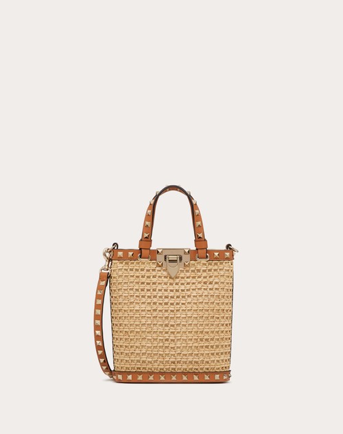 Red Valentino MINI BORSA CON TRACOLLA ROCKSTUD IN RAFIA Sconto