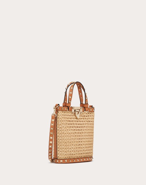 Red Valentino MINI BORSA CON TRACOLLA ROCKSTUD IN RAFIA Sconto