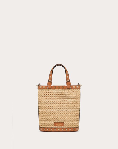 Red Valentino MINI BORSA CON TRACOLLA ROCKSTUD IN RAFIA Sconto